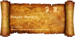 Hayde Margit névjegykártya